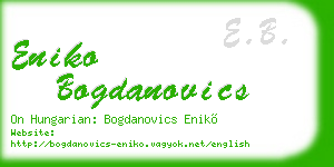 eniko bogdanovics business card
