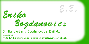 eniko bogdanovics business card